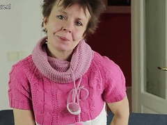 DustyPorn presents: Skinny mature grandma works her hairy pussy