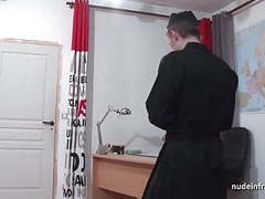 DustyPorn presents: Young black schoolgirl banged by a priest in classroom