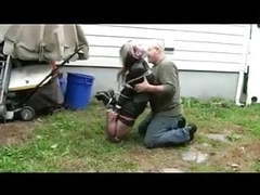 DustyPorn presents: Hogtied tight in the garden