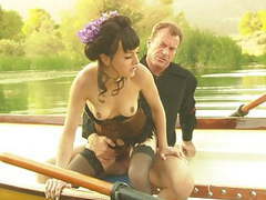 DustyPorn presents: Cum on my black stockings: a romantic hard fuck on a kayak