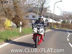 DustyPorn presents: Clubxflat-  biker babe towed after breakdown