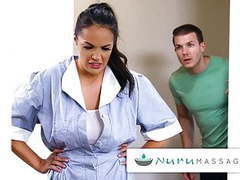 DustyPorn presents: Nurumassage hot maid discovers nuru with young lad