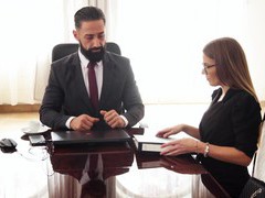 DustyPorn presents: Erotic fucking in the office with gorgeous secretary eveline dellai