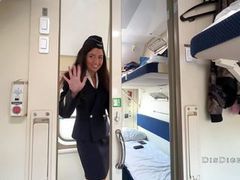DustyPorn presents: Seduced the conductor on the train and fucked while she had a break