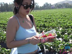 DustyPorn presents: Stranger mi ha doan gets into the car and shows her natural tits