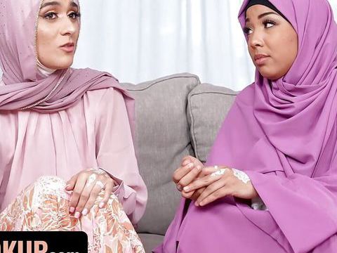 DustyPorn presents: Hijab wearing step sisters malina melendez and aubry babcock fuck their step brother - hijab hookup