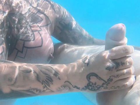 DustyPorn presents: Underwater bj pool fun with the creampies