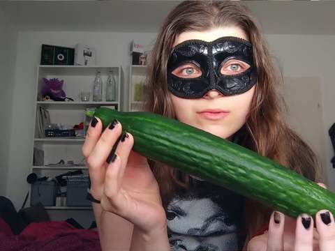 DustyPorn presents: 18yo teen fucks huge cucumber!!!  small tits, shy teeny, perfect body  amateur teen