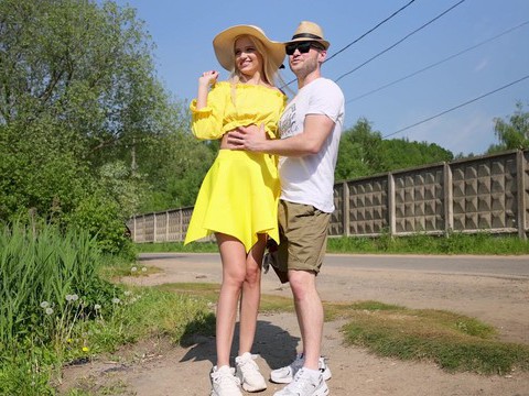 DustyPorn presents: Blonde novella night gets fucked from behind in public - hd