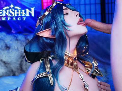 DustyPorn presents: Genshin impact. layla swallows a big cock down her throat - mollyredwolf