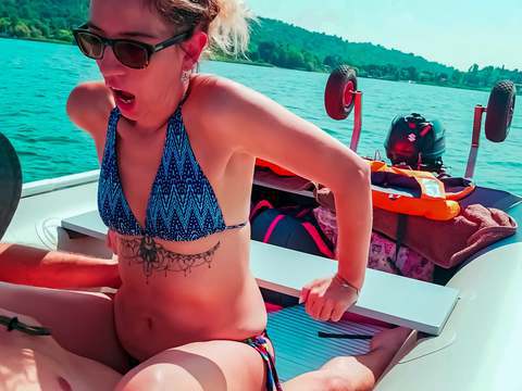 DustyPorn presents: Wife gets fucked on a boat and gets a creampie from her husband's best friend