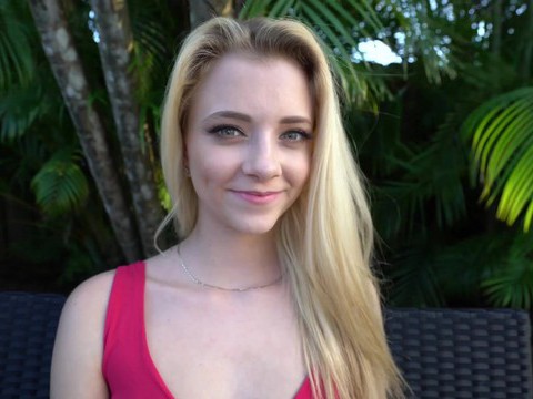 DustyPorn presents: Blonde neighbor riley star wants into the pool and offers her pussy