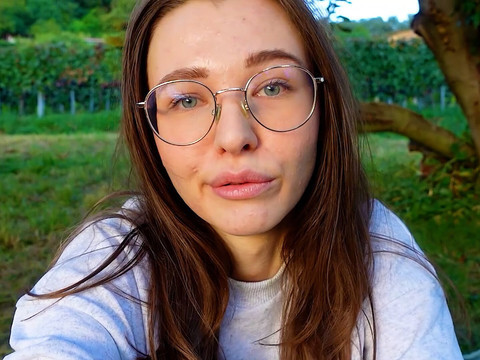 DustyPorn presents: Alone? outside on the fields i presnet my huge labia teen pussy and clit