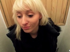 DustyPorn presents: Girl in public bathroom sucks a dick