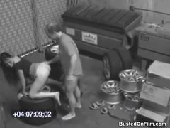 DustyPorn presents: Mechanic nails hot girl from behind over tires