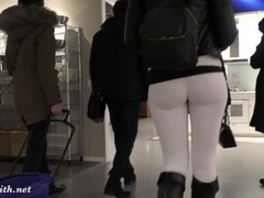 DustyPorn presents: Jeny smith  camel toe white leggings