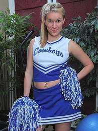DustyPorn presents: Cheerleader Kristi Kay drops pompoms and gets naked