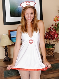 DustyPorn presents: Slutty and horny teen nurse Chandler Fay strips naked