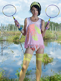 DustyPorn presents: Stunning skinny teen plays around with her body on the lap of nature with the blue sky complimenting her beauty.