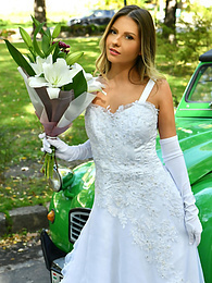 DustyPorn presents: Naughty bride Rebecca Volpetti takes a photographer assistant's stiff dick