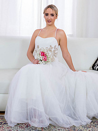 DustyPorn presents: Blonde bride Anna Khara has sex with the groom and a photographer at once