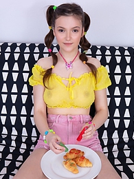 DustyPorn presents: Brunette girl spends many hours posing nude at home and enjoying each second of doing it